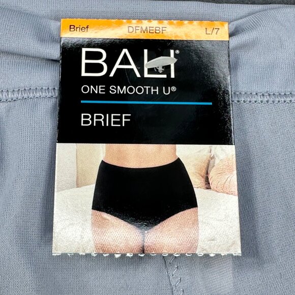 Bali Women's Size Large 7 Panty Brief One Smooth U Stretch Gray New With Tags - Picture 3 of 9